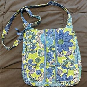 Vera Bradley Floral Blue and Green Crossbody Bag